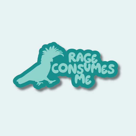 Rage Consumes Me - Cockatoo - 4in Sticker