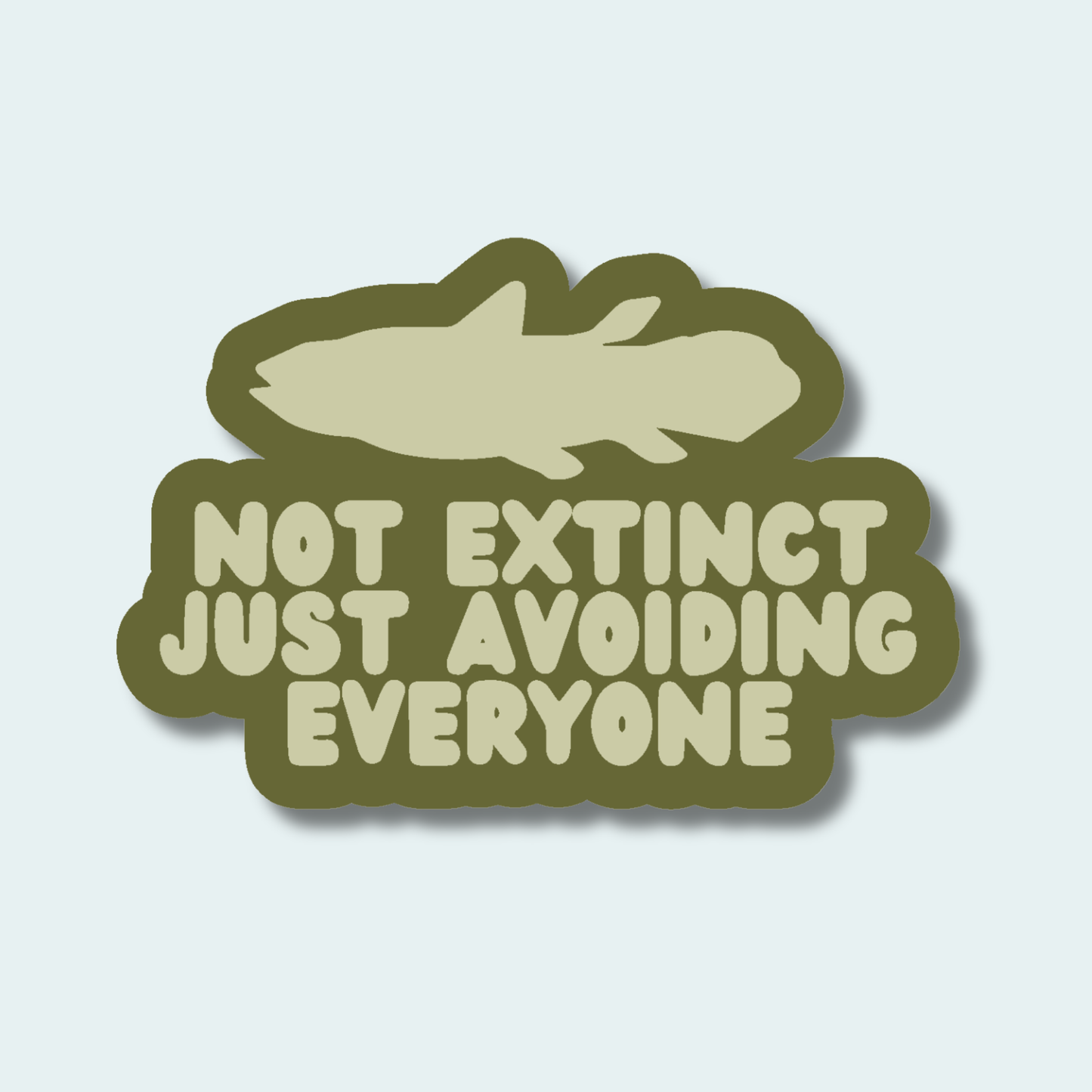 Not Extinct - Coelacanth - 4in Sticker