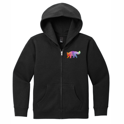 Red Panda Rainbow Embroidery - Full Zip Jacket