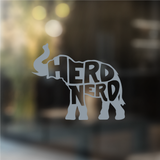 Herd Nerd Elephant - Vinyl Decal (Made to Order)