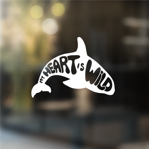 My Heart is Wild Orca - Vinyl Decal (Made to Order)