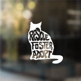 Rescue Foster Adopt Cat - Vinyl Decal (Made to Order)