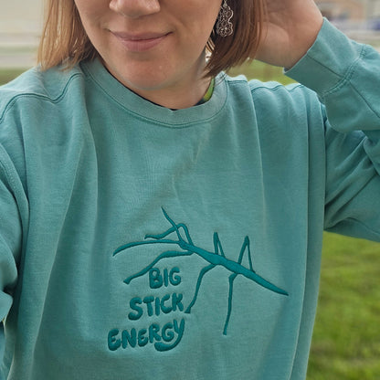 Big Stick Energy - Stick Bug Embroidery on Comfort Color