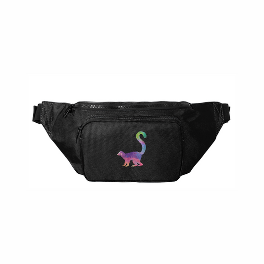 Ring-tailed Lemur Rainbow Embroidery - Crossbody Hip Bag