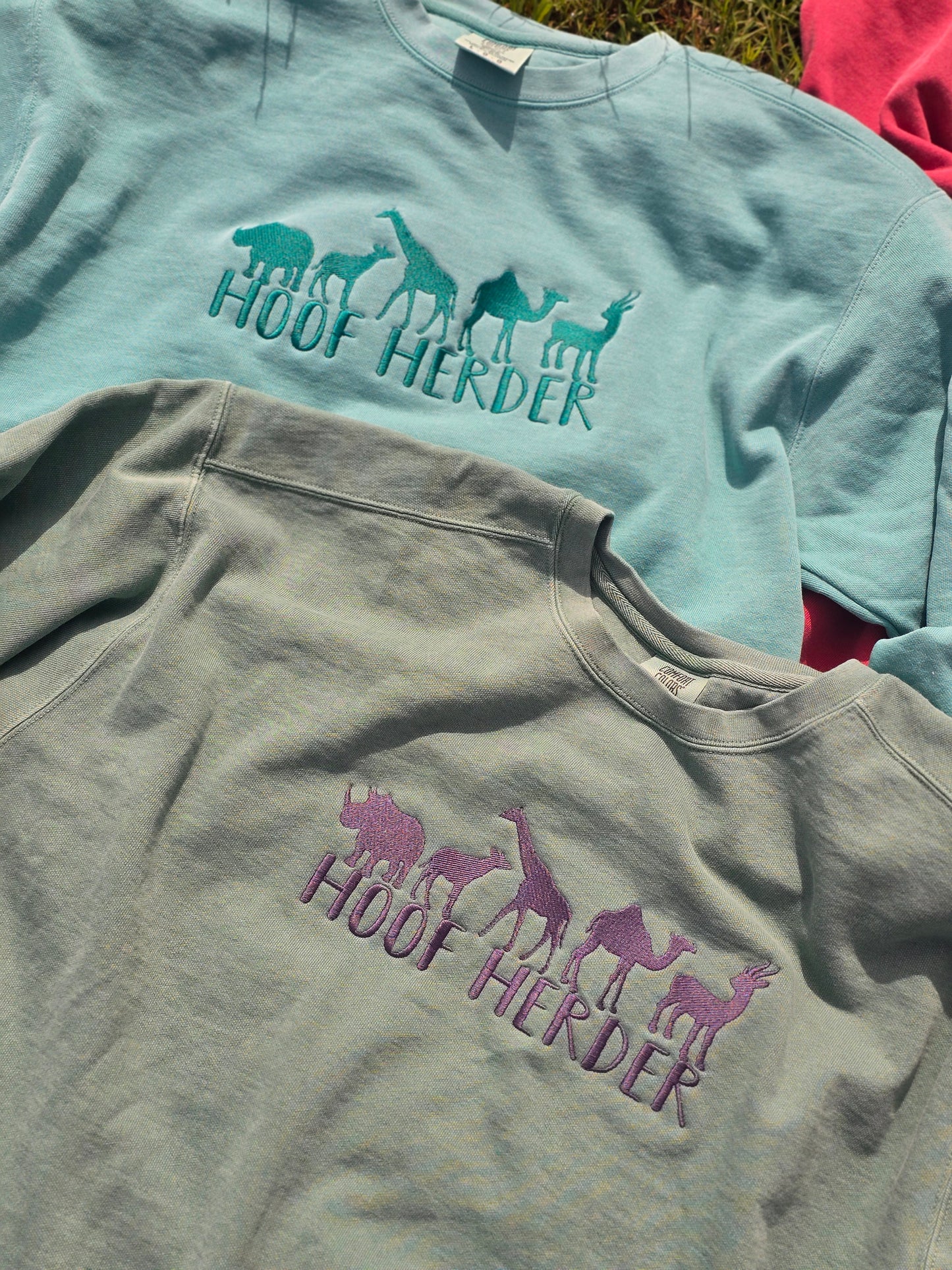 Hoof Herder Embroidery on Comfort Color Crewneck