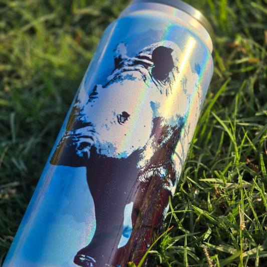 White Rhino (Limited Edition) 17oz Stainless Steel Glitter Tumbler
