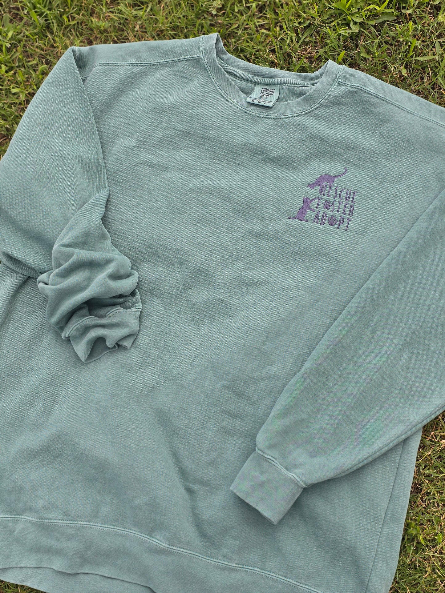 Rescue Foster Adopt - Cats on Comfort Color Crewneck