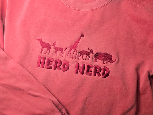 Herd Nerd Embroidery on Comfort Color