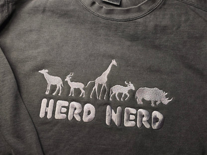 Herd Nerd Embroidery on Comfort Color
