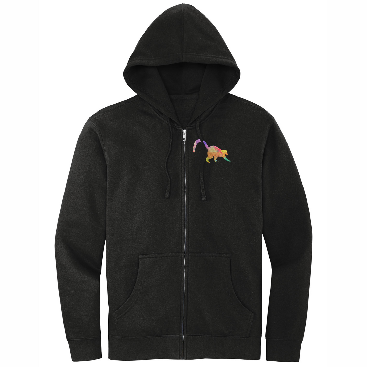 Ruffed Lemur Rainbow Embroidery - Full Zip Jacket