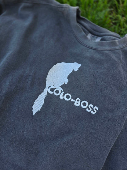 Colo-Boss Embroidery on Comfort Color Crewneck