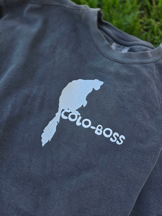 Colo-Boss Embroidery on Comfort Color Crewneck