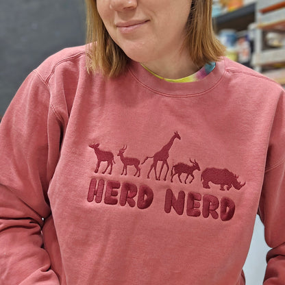 Herd Nerd Embroidery on Comfort Color
