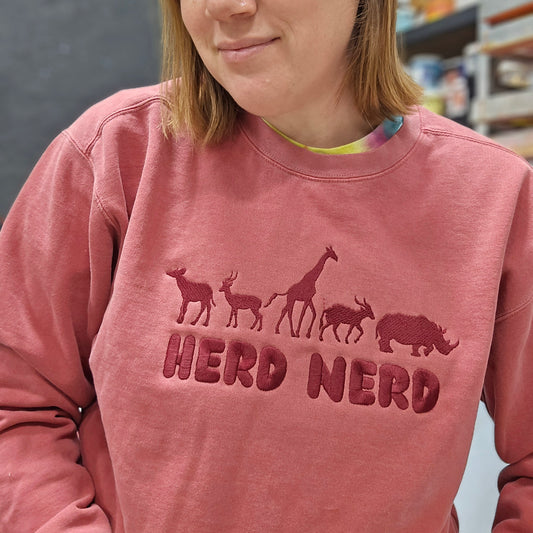 Herd Nerd Embroidery on Comfort Color