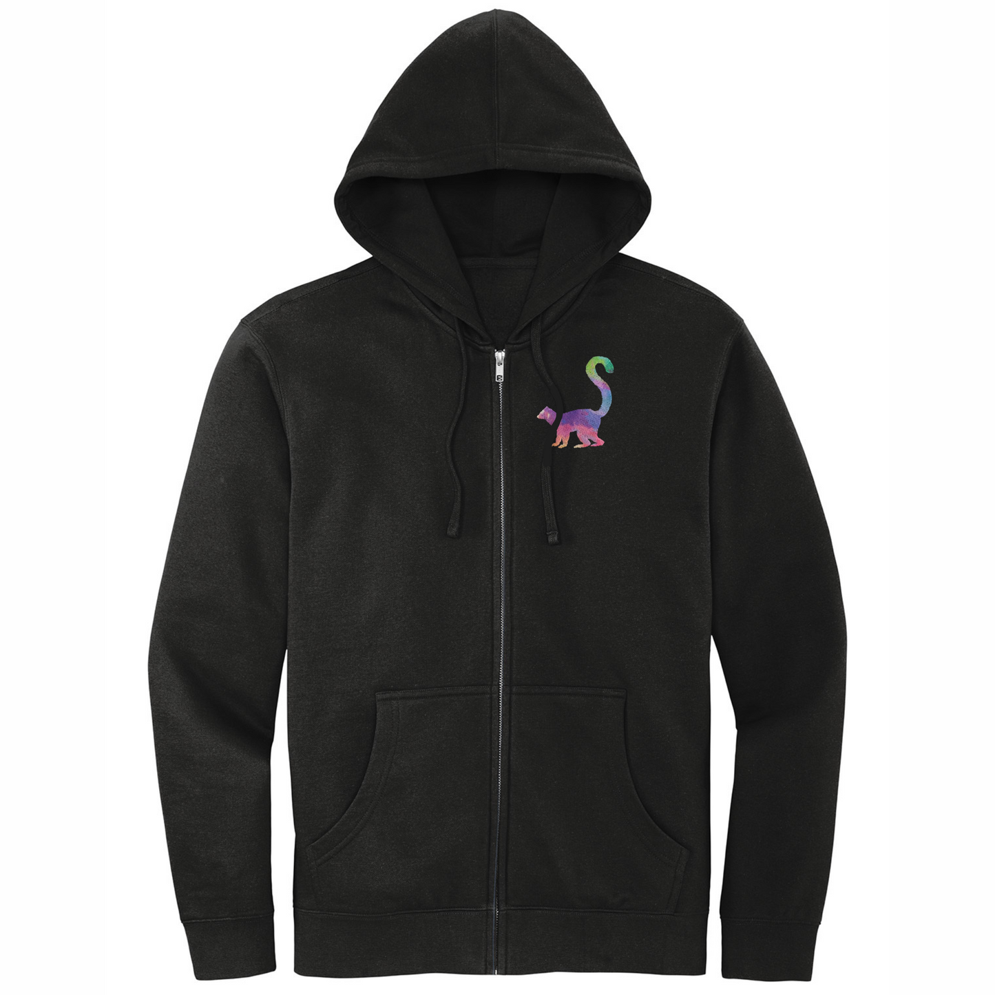 Ring-tailed Lemur Rainbow Embroidery - Full Zip Jacket