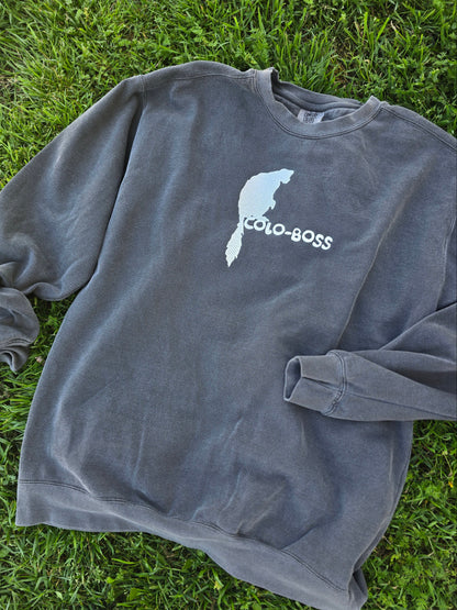 Colo-Boss Embroidery on Comfort Color Crewneck