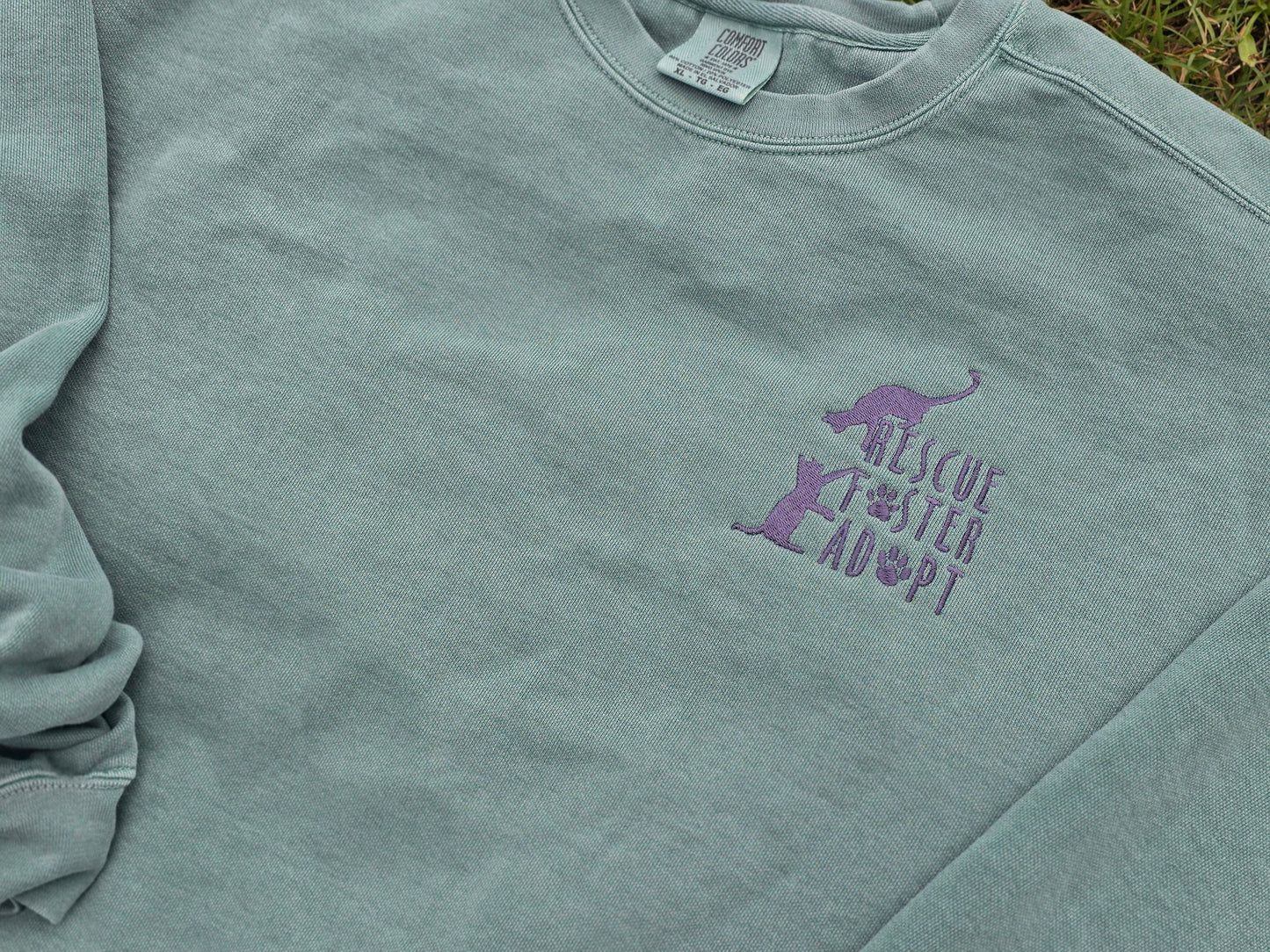 Rescue Foster Adopt - Cats on Comfort Color Crewneck