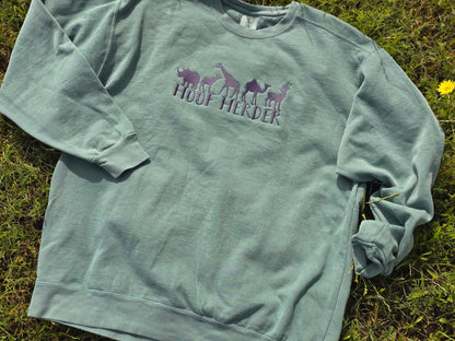 Hoof Herder Embroidery on Comfort Color Crewneck