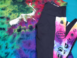 Capri Leggings - Black with Paws and Watercolor Background - Animals Anonymous Apparel