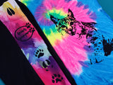 Capri Leggings - Black with Paws and Watercolor Background - Animals Anonymous Apparel