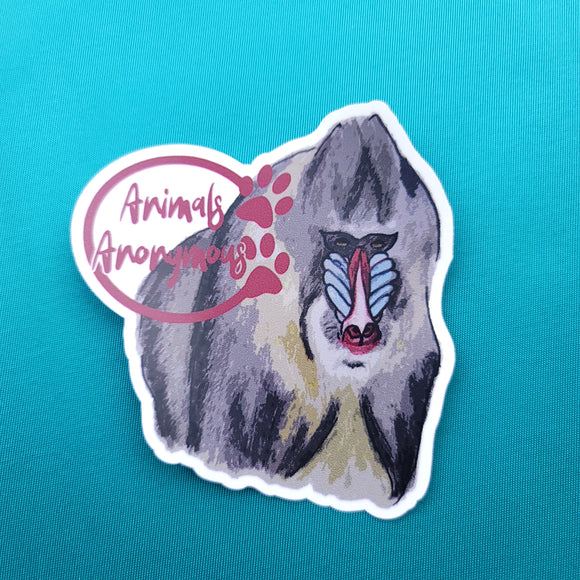 Mandrill Sketch - Sticker - Animals Anonymous Apparel