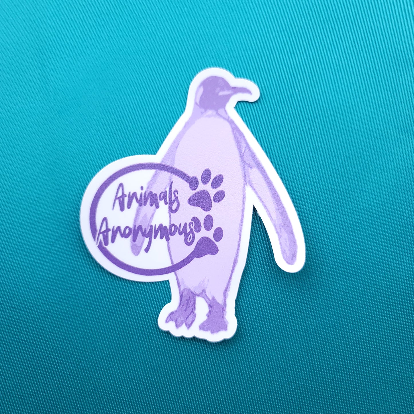 King Penguin Sketch (Purple) - Sticker - Animals Anonymous Apparel