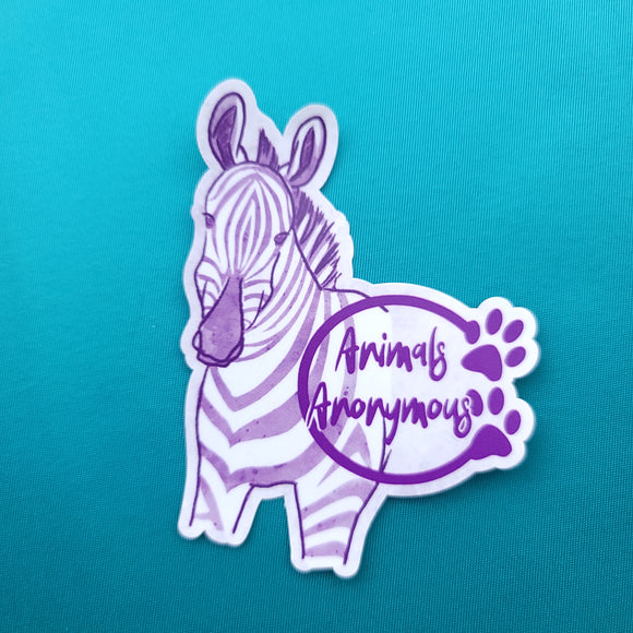 Zebra Sketch (Purple) - Sticker - Animals Anonymous Apparel