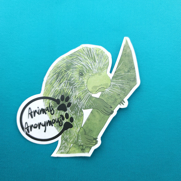Prehensile tailed Porcupine Sketch (Green) - Sticker - Animals Anonymous Apparel