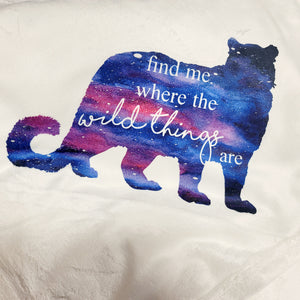 Snow Leopard Wild Thing Galaxy Background - Ultra Plush Blanket - Marshmallow (Made to Order)