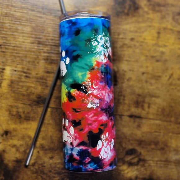Cat Paws Bright Rainbow Tumbler (Made to Order)