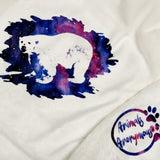 Polar Bear Galaxy Background - Ultra Plush Blanket - Marshmallow (Made to Order)