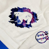 Polar Bear Galaxy Background - Ultra Plush Blanket - Marshmallow (Made to Order)