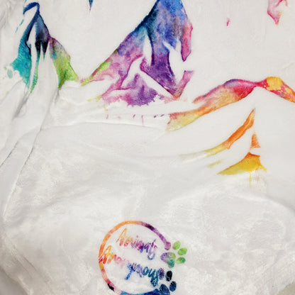 Lémur - Cosas salvajes - Fondo de arco iris de salpicadura de luz - Manta de bebé - Blanco (hecho a pedido) 