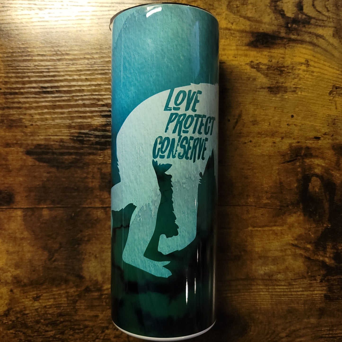 Chimp Love Protect Conserve Green Watercolor Tumbler (Made to Order)