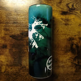 Vaso de acuarela verde dragón marino frondoso (hecho a pedido)