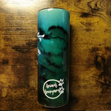 Vaso de acuarela verde dragón marino frondoso (hecho a pedido)