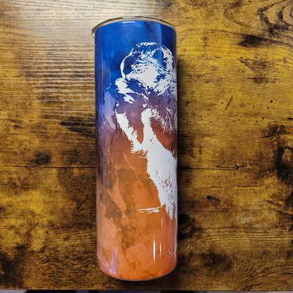 Prairie Dog - Blue Gold Background Tumbler (Made to Order)