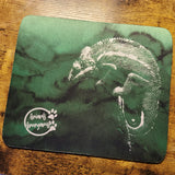 Camaleón - Mousepad de acuarela verde oscuro (hecho a pedido)