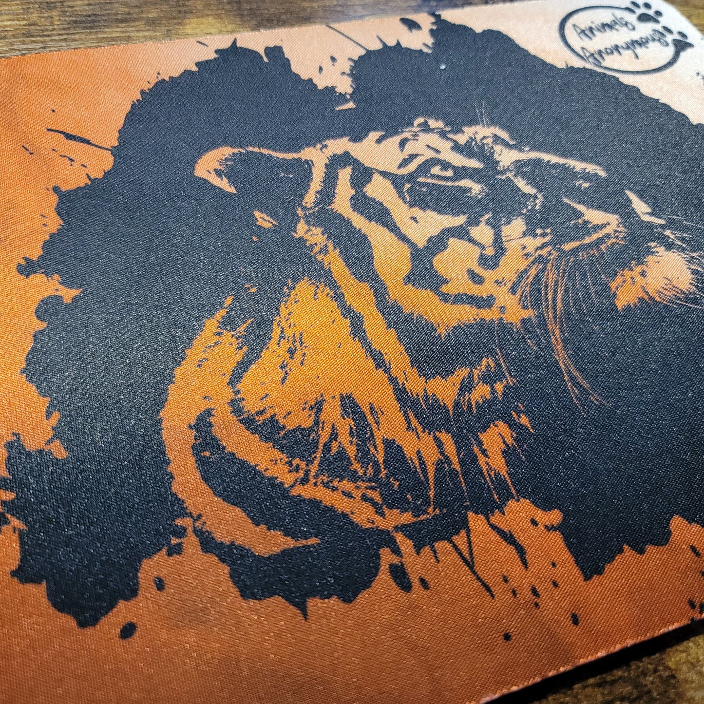 Tiger Face - Orange with Black Splatter Mousepad (Made to Order)