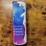 Grey Fox - Animals Love me Quote - Rainbow Tumbler (Made to Order)