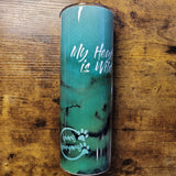Lion my heart is wild Green Watercolor Tumbler (Made to Order)