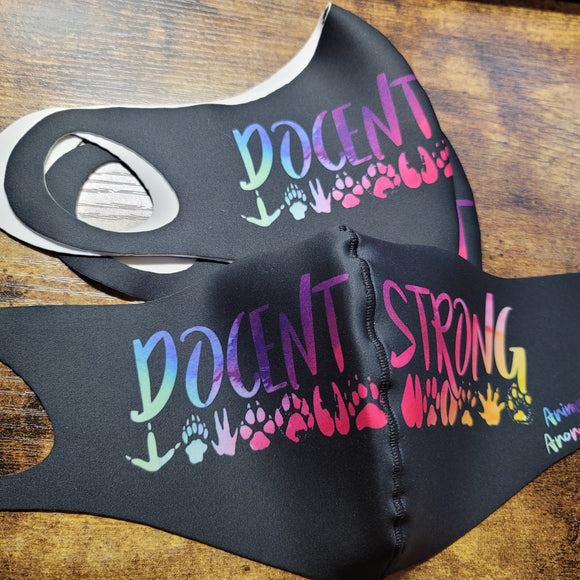 Docent Strong (Paws) Black Background - ADULT MASK