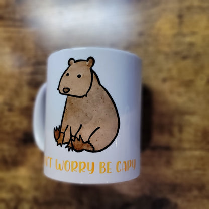 Capybara - Don't Worry be Capy 11oz Mug (Made to Order)