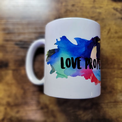 Earth Love Protect Conserve Rainbow Background - Mug (Made to order)