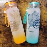 Cownose Stingray Frosted Glass Water Bottle