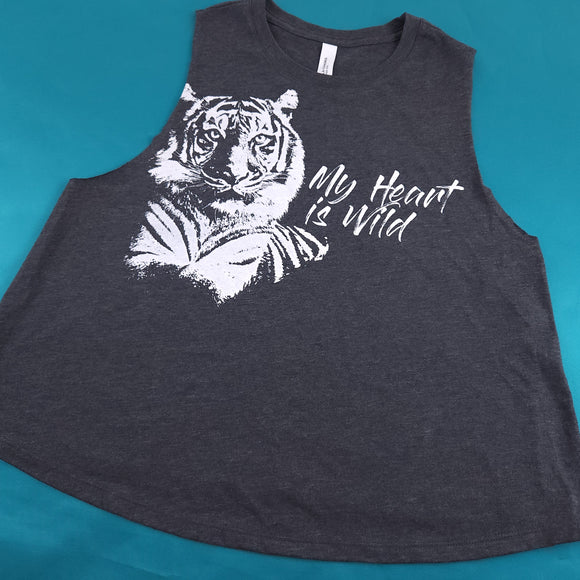 My heart is Wild Tiger Crop Tank