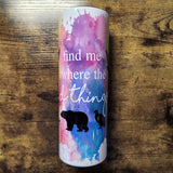 Find me Wild Thing Mixed Species Rainbow Watercolor Tumbler (Made to Order)