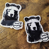 Brown Bear Face - Sticker