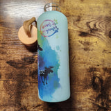 Wild Things Mixed Species Rainbow on Mint Frosted Water Bottle