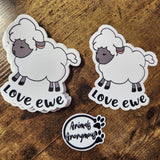 Bosquejo de oveja - Love Ewe - Pegatina 